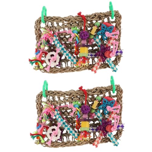 minkissy 2 STK Kletternetz für Papageien Lovebirds Netz Gewebtes Kletterspielzeug für Vögel Sittich Spielzeuge Spielzeug für Papageienkäfige Vogel-Kletternetz Spaß crawle das Web Stroh minkissy 2 STK Kletternetz für Papageien Lovebirds Netz Gewebtes Kletterspielzeug für Vögel Sittich Spielzeuge Spielzeug für Papageienkäfige Vogel-Kletternetz Spaß crawle das Web Stroh von minkissy