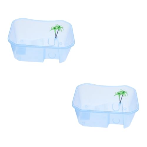 minkissy 2 STK Mini-schildkrötenbecken Terrarienbecken Lebensraum Für Krebse Schildkrötenpier Reptilienleben Lebensraum Für Aquarienschildkröten Tiere Aus Glas Haustierzubehör Groß Plastik von minkissy