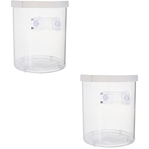 minkissy 2 STK Terrarium Schwimmender Inkubator Für Aquarien Zuchtfischbrüterei Hatchinale Fischzuchtbecken Hatchamals Aufzuchtbecken Für Guppys Saugnapf Inkubationsbox Acryl Aquarium Weiß von minkissy