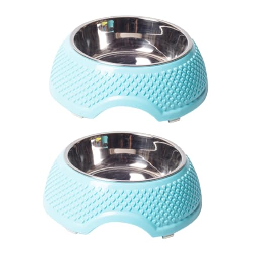 minkissy 2 STK tierbedarf pet Supplies Katzenfutter cat Food Hunde schüssel hundeschale dogbowl Hundefutter Futternapf für Hunde Rostfreier Stahl Fressnapf Geschirr Hundenapf Haustiernapf von minkissy