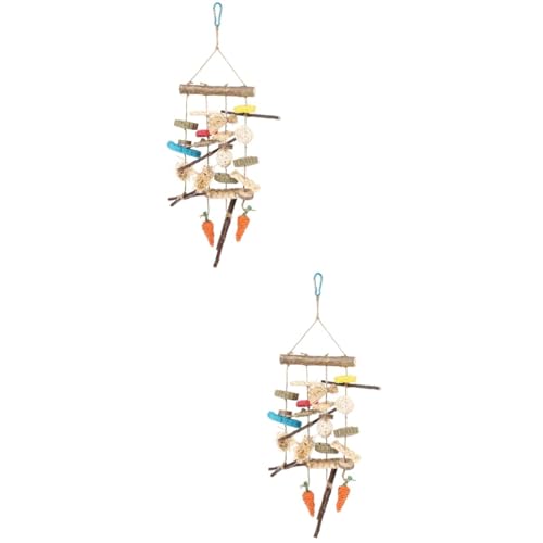 minkissy 2sätze Hängendes Kauspielzeug Für Hamster Und Kaninchen Aus Natürlichem Rattan Zur Zahnreinigung Und Stressbewältigung Für Kleine Haustiere von minkissy