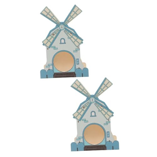 minkissy 2st Hamster-windmühlenhaus Spielzeug Hölzern Die Leiter Hinaufsteigen Klein von minkissy