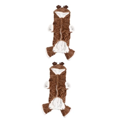 minkissy 2St Kleidung für Haustiere Kostüm aus Korallenvlies für Hunde Warme Kleidung für Welpen Welpen-Outfits Welpenkleidung Welpenkostüm Weihnachten Hundekleidung Verwandlungs-Outfit von minkissy