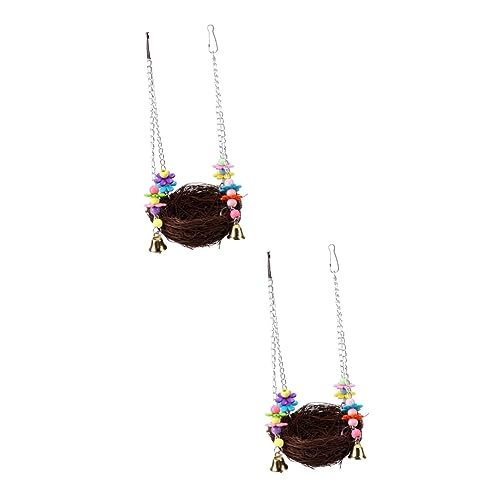 minkissy 2 stücke Papagei Spielzeug Mode Papagei Schaukel Papagei Stroh Nest Vogel Schaukel Holz Fujiwo Rattan minkissy 2 stücke Papagei Spielzeug Mode Papagei Schaukel Papagei Stroh Nest Vogel Schaukel Holz Fujiwo Rattan von minkissy