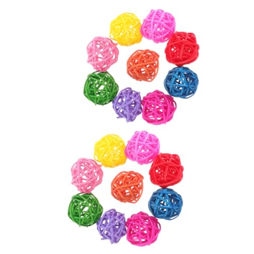 minkissy Rattan-Spielzeug-Set Für Vögel Kleintiere Kaurattan Für Papageien Hamster Zufällige Farbe von minkissy