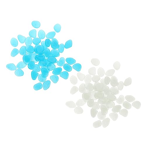minkissy 200stücke Glow--the-dark Steine Für Aquarien Aus Fluoreszierenden Kieselsteinen Tiefblaue Weiße Zur Dekoration Von Aquarien Gärten Und Blumenarrangements Umweltfreundliches von minkissy