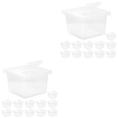 minkissy 24 STK Futterbox Für Reptilien Zuchtbecken Plastik Tausendfüßler 4X Weiß von minkissy