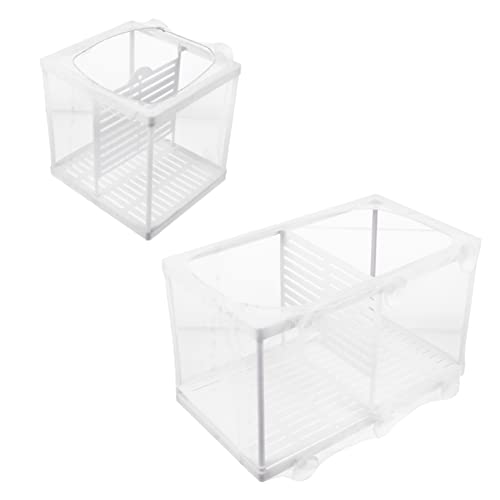 minkissy 2Pcs Breeding Inkubator Breeding Net drip Acclimation kit 75 Gallon Aquarium lid hatchamals Guppy Plastic Fish Tank Fish Breeder Separation Net small Fish partition net Baby White von minkissy