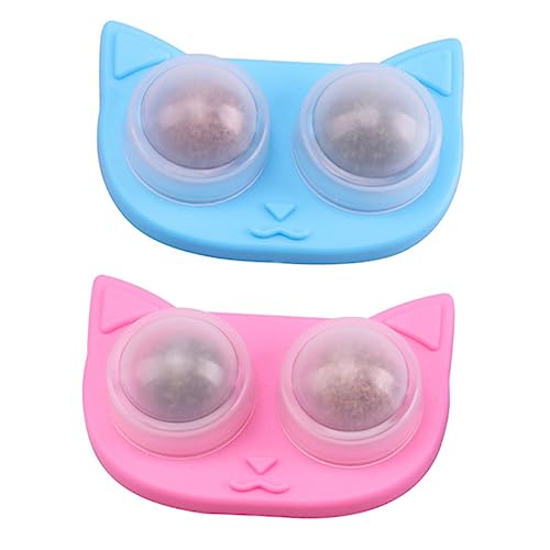 minkissy 2Pcs Cat Candy cat Catnip toy cat Catnip Sugar cat snack candy Cat Toy Balls Cat Toothbrush toy nutrition energy toy energy candy teeth to rotate mint balls plastic base the cat von minkissy