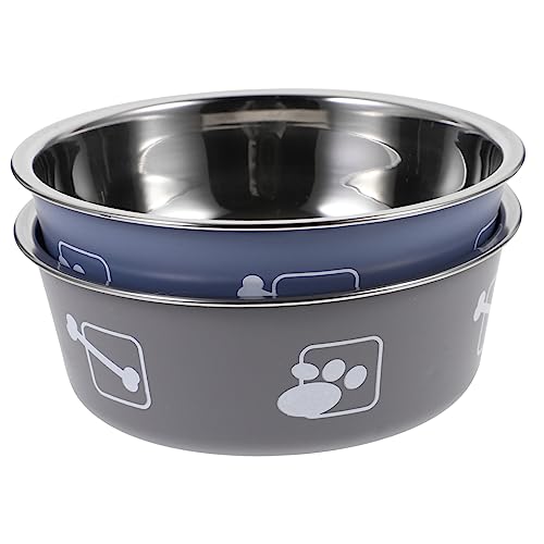 minkissy 2Pcs stainless steel pet bowl dog bowl dog food bowl cat plate bowls dog water bowl puppy bowls dog feeding water machine dispenser for home non-skid puppy bowl heating Cool spray von minkissy
