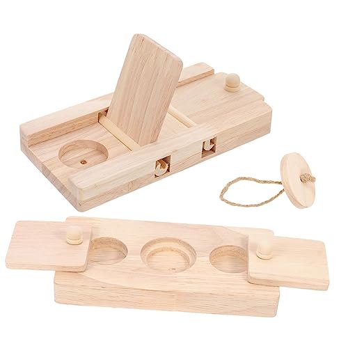 minkissy 2er-Pack Hamsterzubehör Holz Futtersuche Spielzeug Kompakt Atmungsaktiv Haustier von minkissy