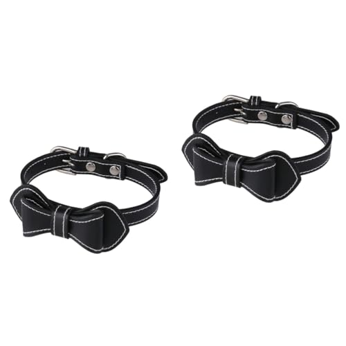 minkissy 2St Hundehalsband für Welpen Welpenhalsband Haustierhalsband Krawatte Verstellbarer Kragen abbrechbarer Kragen PU-Hundehalsband Haustier Hundehalsband PET-Pu-Kragen Haustierzubehör von minkissy