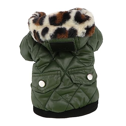minkissy 2 Stück Wärme Für Ihren Hund Armeegrüner Hundemantel Mit Kapuze Welpen-Fleece Bequem Und Stilvoll von minkissy