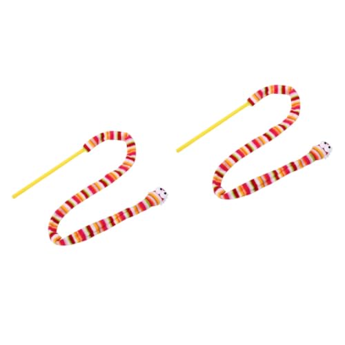 minkissy 2St Katzen-Teaser-Zauberstab Regenbogen-Katzenspielzeug Zauberstab Spielzeug für Kätzchen Teaser-Stick Spielzeuge Katzen-Teaser-Spielzeug Katzen-Teaserstange Haustier Katzenkratzer von minkissy