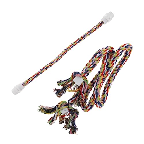 minkissy 2stücke Teiliges Aus Parrot Baumwollseil Spielzeug Robuste Stehstation Für Vögel Für Papageien Wellensittiche Und Andere Kleinvögel Farbenfrohes Design Für Mehr Spaß von minkissy
