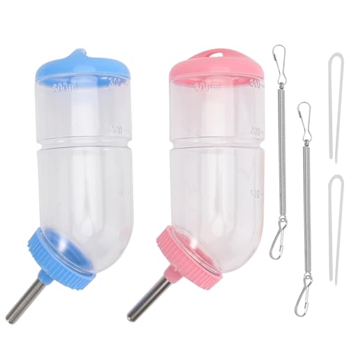 minkissy Trinkflaschen-Set Für Haustiere 2-teilig Großes Fassungsvermögen Roll-on-Design Für Kaninchen Meerschweinchen Chinchillas Leicht Zu Reinigen Zufällige Farbe von minkissy