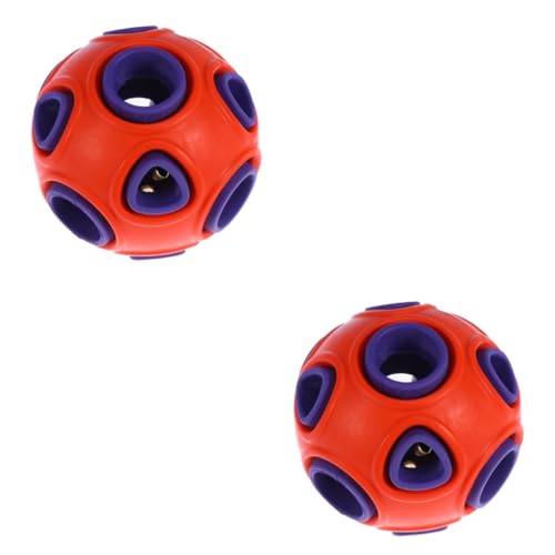 minkissy 2st Spielzeug Pet Kicherball Rundes Loch Welpenleckerlis Für Kleine Welpen Kauen Für Welpen Hund Spielt Ball Welpenzahnen Leckereien Für Welpen Hund Spitze Singen Snacks Für Hunde von minkissy