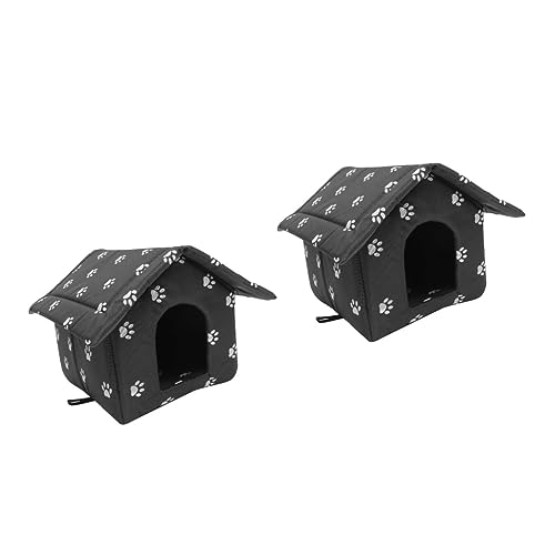 minkissy 2St Zwinger für streunende Katzen Hundekissen Haustierbetten im Freien Hundehütte waschbares Tierheim Tierheimhaus faltbar Haustierhaus der Hund Katzennest Hundebett von minkissy