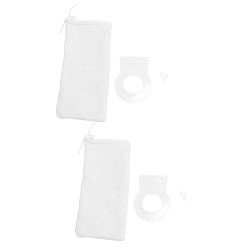 minkissy 2St aquaristik zubehör medium Filterbeutel Set Aquarium Filterung Aquarium Reinigung Aktivkohle-Aquarium Kordelzug Netztasche gefühlt Halterung Filtertasche Weiß von minkissy