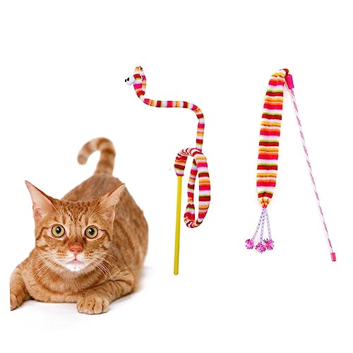 minkissy Haustierspielzeug 2er-Pack Interaktives Katzenspielzeug Mit Regenbogenseilen Und Glöckchen-Teaser Für Das Spielen Im minkissy Haustierspielzeug 2er-Pack Interaktives Katzenspielzeug Mit Regenbogenseilen Und Glöckchen-Teaser Für Das Spielen Im von minkissy