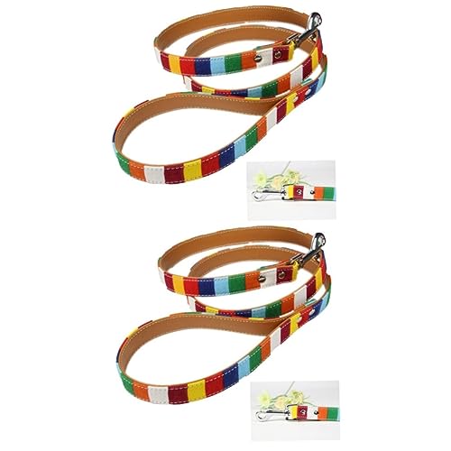 minkissy 2St Leine mit Schnellverschluss gestreifte Leine Anti-verlorene Langer Gürtel Welpe leintuch Canvas für Haustiere Regenbogenleine Leinen minkissy 2St Leine mit Schnellverschluss gestreifte Leine Anti-verlorene Langer Gürtel Welpe leintuch Canvas für Haustiere Regenbogenleine Leinen von minkissy