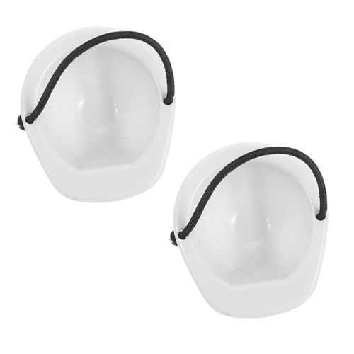 minkissy 2Stücke Mini Haustier Sicherheitshelm Einstellbare Miniatur Bauhelme für Tiere Leichtes Design mit Federseil für Spiele und Outdoor Aktivitäten Weiß von minkissy