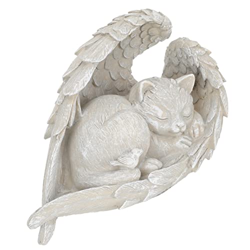 minkissy 2pcs Cat Figurine Cat with Wings Garden Statue Cat Memorial Gifts Dog Memorial Stone Cat Garden Stones Cat Plaques for Graves Grave Markers Outdoors Gifts Pet Resin Angel Cat 3d von minkissy