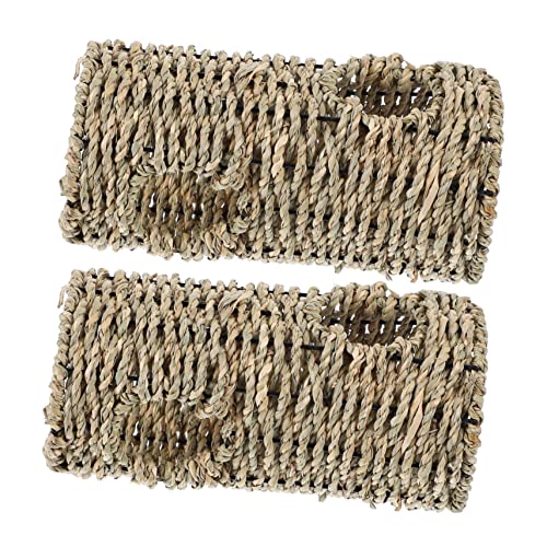 minkissy 2pcs Little Pet Straw Channel woven pet tunnel hamster tube house pet hideaway tube rat straw tunnel small animal toys Small Animals Activity Toy small pet supplies Grass to weave von minkissy