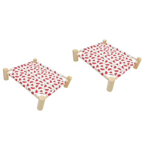 minkissy 2pcs cat and dog summer bed raised cat beds cat cool bed kitten sleeping bed removable cat bed wood cat bed elevated cat beds dog cat nest high cat bed wooden household cat kennel von minkissy