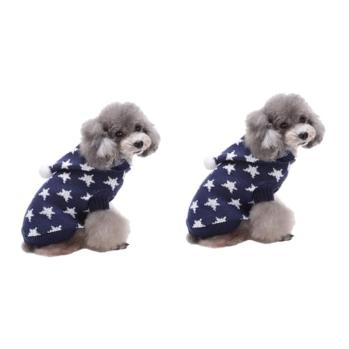 minkissy 2pcs christmas pet sweater christmas puppy clothes puppy hoodie christmas dog clothes dog sweaters for large dogs Hooded Sweater turtleneck sweater doggie Christmas costumes Elch von minkissy