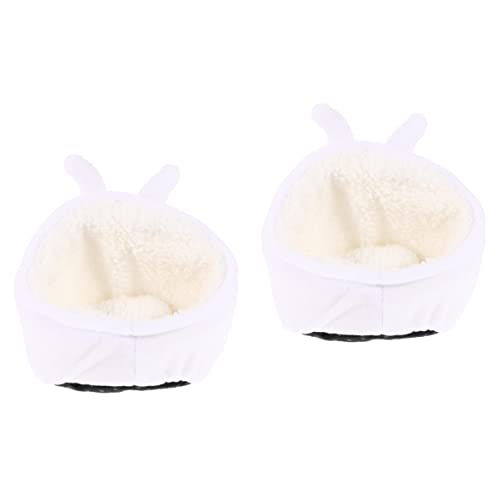 minkissy 2pcs hamster cotton nest cotton hamster habitat hamster rest house frettchen bed plush small animal nest warm rat house plushy pets fluffy cabin for hamster portable white accessories von minkissy