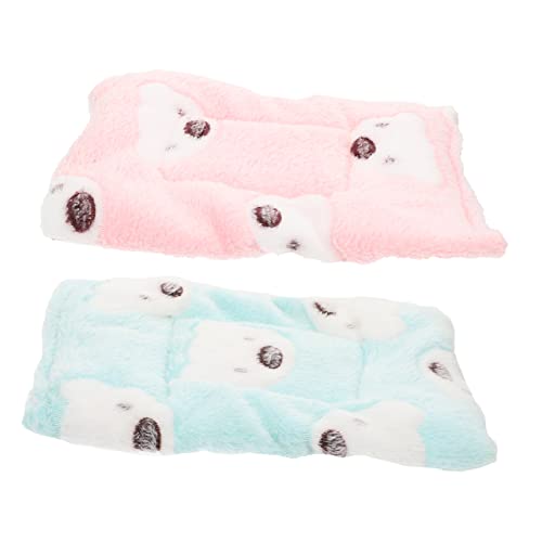 minkissy 2pcs hamster pad small winter guinea Pig Hideout winter warm hamster bed hamster plush house chinchilla bed mat winter hamster cushion plush hamster cage cotton warm bed Washable von minkissy
