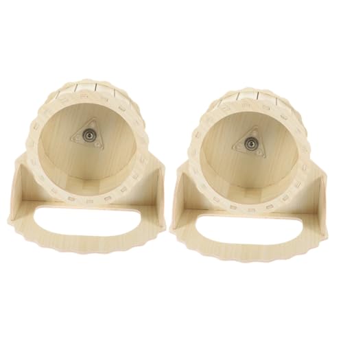 minkissy 2pcs hamster running wheel hamster silent exercise animal exercise wheel hamster wheel toys hamster cage attachment mouse toy small pet wheel scroll wheel chinchilla wooden von minkissy