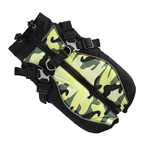 minkissy 2pcs pet coat dog winter dog sweaters winter puppy clothes dog apparel safety dog vest pet outfit dog cloth dog accessories portable dog costume polyester camouflage strap von minkissy