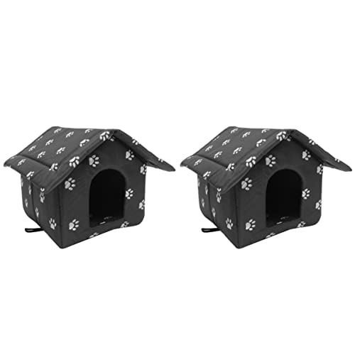 minkissy 2pcs stray cat kennel cat bed plush dog house cat cushions cat houses for outdoor cats dog cushions pet tent bed pet bed house cute pet house pet beds puppy bed winter Oxford cloth von minkissy