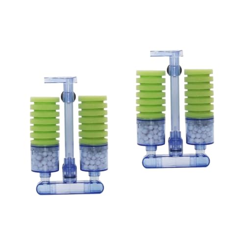 minkissy 2st Doppelter Schwamm Filter Für Fischaquarien Unterwasserfilter Für Aquarien Wasser-biofilter Schwammfilter Für Aquarien Wandmontierter Filter Aquarium Filterschwamm Pneumatisch von minkissy
