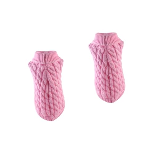 minkissy 2St Haustierkleidung Fleece-Pullover rosa Kleidung Welpenkleidung Pullover für Haustiere Haustierzubehör Hundepullover Party-Hundetuch Haustier-Partykostüm warm halten Strickmütze von minkissy