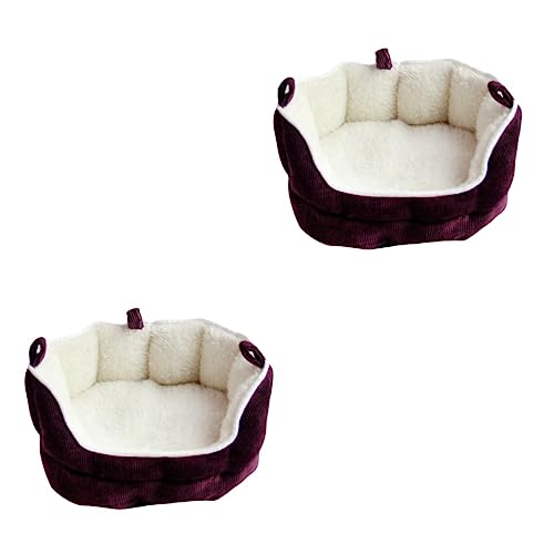 minkissy 2 Stücke Haustier Bett Zipper Weiche Sofa Für Guinea Hamster Eichhörnchen Mäuse Rot Private von minkissy