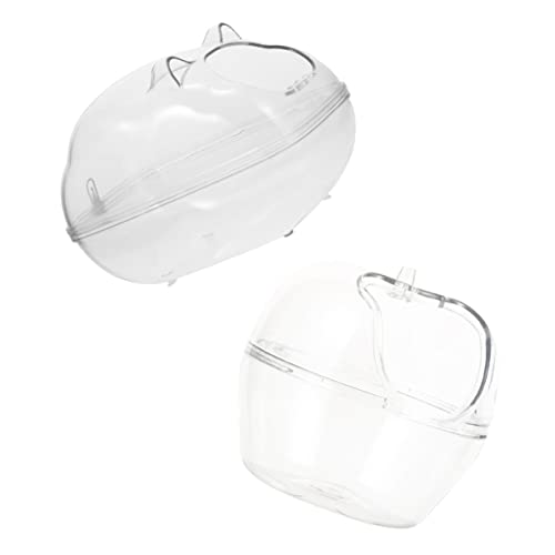 minkissy 2St Hamsterbad Kleintier badehaus Wannen klare Wanne kleine Behälter Kleiner Plastikbehälter Badewanne Hamstertoiletten aus Hamstersandbad Haustier Badebox von minkissy