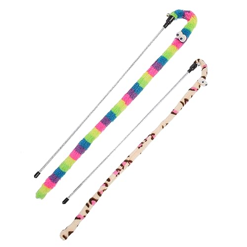 minkissy 2stücke Interaktive Katzenangel Spielzeug Mit Lange Teaser-Sticks Für Katzen Und Kätzchen Spaß Und Beschäftigung Für Ihre Haustiere von minkissy