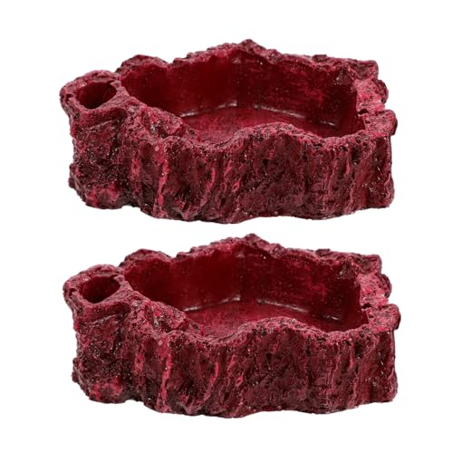 minkissy 2-teiliges Futternapf-Set für Reptilien Eidechsen Schlangen Futter- und Wassernapf-Set für Geckos Schildkröten Dekorativ und Praktisch von minkissy