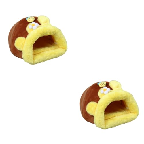 minkissy 2st Mini Hamsterbett Hamster Warmes Kissen Hamsterhaus Kleines Hamsterbett Winter Hamster Pad Kleines Tier Käfig Hamsterbetten Hamster Winterbett Kleintierbetten Petg Biene Nest von minkissy