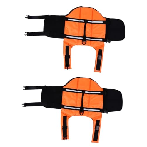 minkissy 2st Rettungsweste Für Haustiere Haustierweste Mit Reflektierenden Streifen Heimtierbedarf Haustier Schwimmen Hundebekleidung Leben Welpe Tanktops Oxford-Stoff Kleiner Hund Hündchen von minkissy