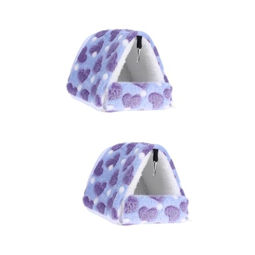 minkissy 2st Schlafbett Für Hamster Hamster-hängematte Hamster Winternest Spielzeug Ratten Haustier Warmes Puinea Schweine Warmes Schlafsack Violett Mini Käfig Für Meerschweinchen von minkissy