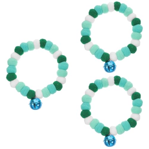 minkissy 3 STK Ballkragen aus Haustierfell st Patricks Day haustierhalsband Trainingshalsbänder für Hunde eine Halskette Halsketten Festival-Tierbedarf St.Patrick's Day Haustierhalsband von minkissy