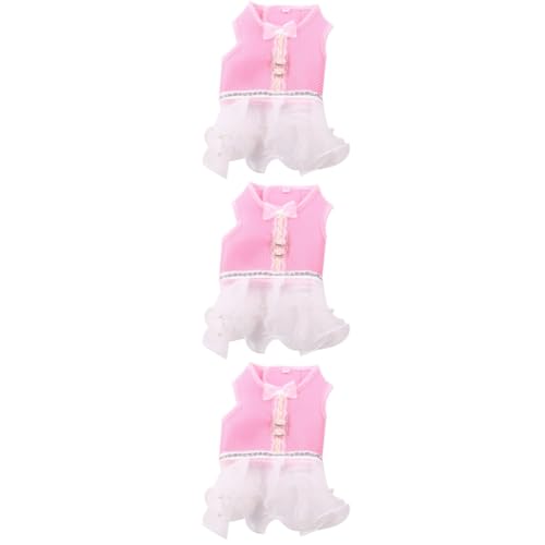 minkissy 3 STK Spitzenkleid Heimtierbedarf Hundegeschirr aus Mesh Hemdkleid ädchenkleider formelle Kleidung Haustierkleidung Hund warmes Tuch Haustier Katze Rock Haustierzubehör Gurt von minkissy