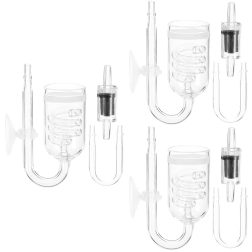 minkissy 3 Sätze Fischtank-Refiner Luftverteiler runde Basis Sauerstoff Diffusor Aquarium Teile für Aquarien Luftreinigung für Aquarien Haustier Ausrüstung Luftpumpe Blaser Zubehör Glas von minkissy