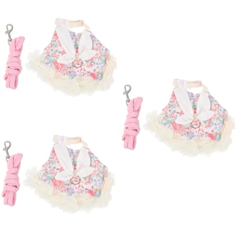 minkissy 3 Sets Handgemachtes Hasenkostüm Set Leine Kit Haustier Kleintier Kleidung Haustier Mode Accessoire von minkissy