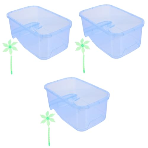 minkissy 3 Sätze Schildkrötenbecken Eidechsenbecken Transparenter Eidechsenkäfig Transportbehälter Für Fische Aquarium Aus Kunststoff Reptilien Mini Kleiner Behälter Reisen Plastik Haushalt von minkissy