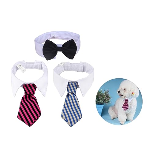 minkissy 3 Stücke Haustier Fliege Halsband Für Hunde Hunde Welpen Mode Dress up Zubehör Größe L von minkissy